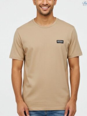 Cafe Tan Round Neck T-Shirt