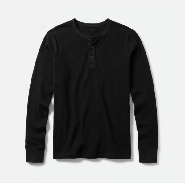 Black Henley Thermal
