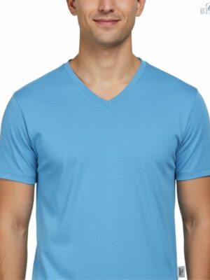 Sky Blue V Neck T-shirt