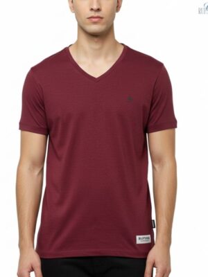 Maroon V Neck T-shirt