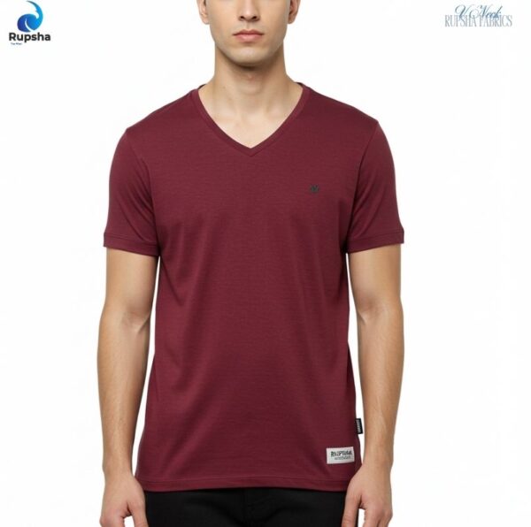 Maroon V Neck T-shirt