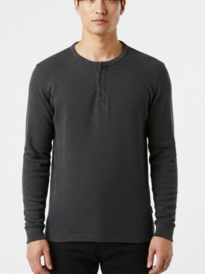 Dark Grey Henley Thermal