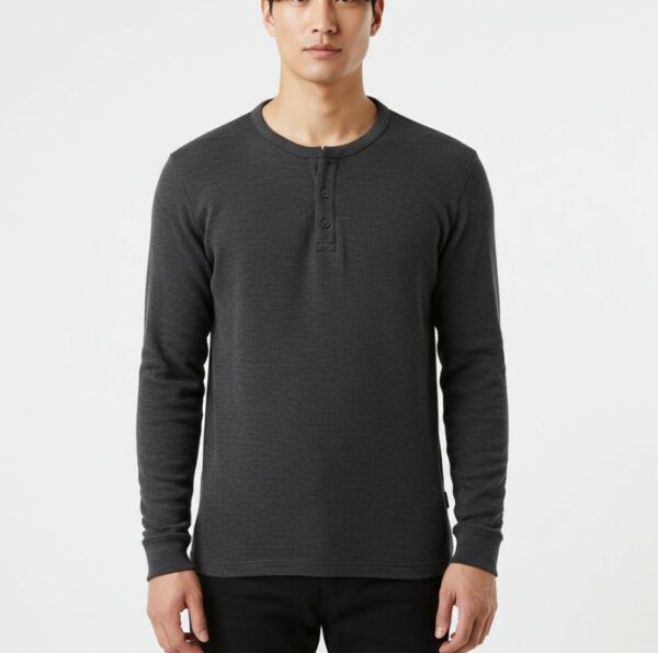 Dark Grey Henley Thermal