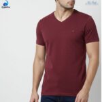 Maroon V Neck T-shirt