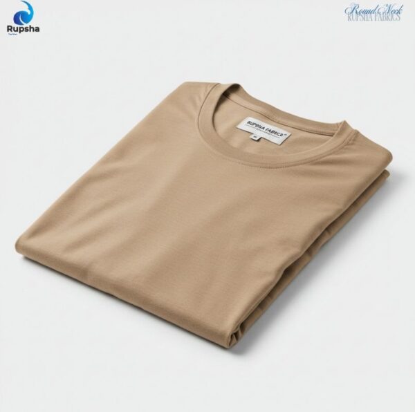 Cafe Tan Round Neck T-Shirt