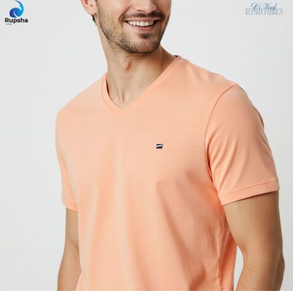 Peach V Neck T-shirt