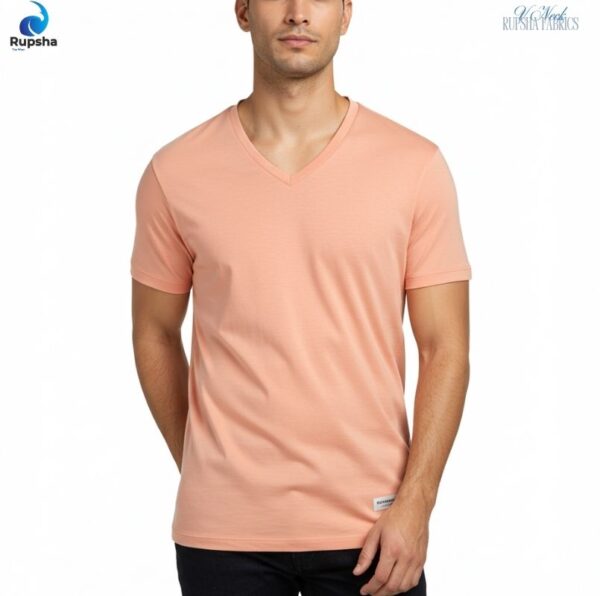 Peach V Neck T-shirt