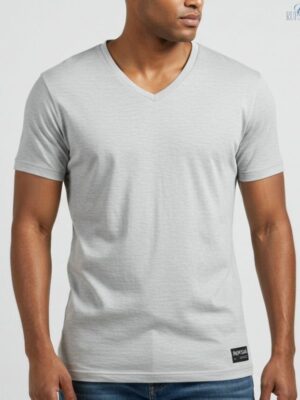 Light Grey V Neck T-shirt