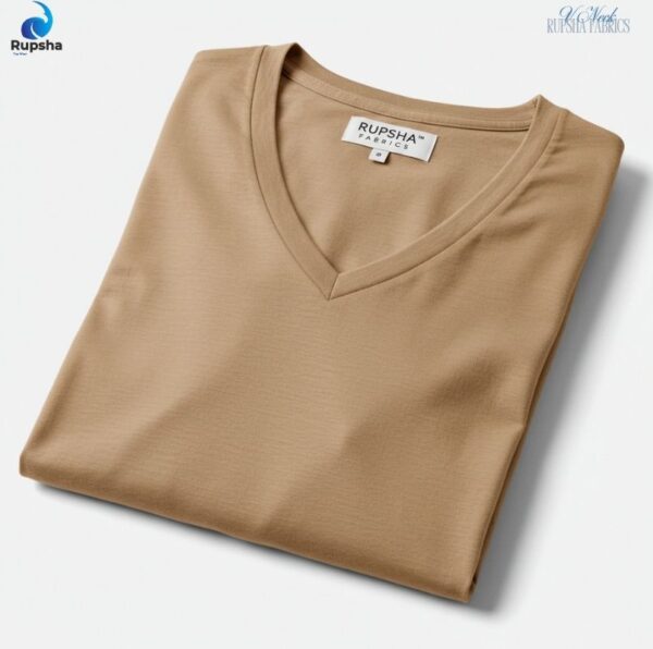 Cafe Tan V Neck T-shirt