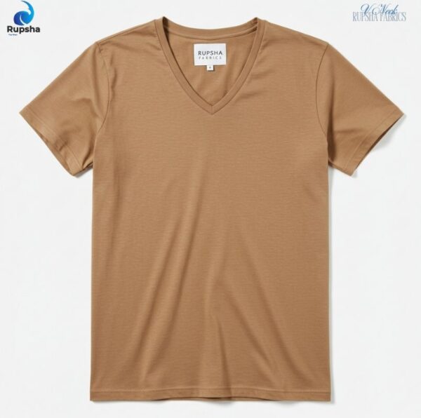 Cafe Tan V Neck T-shirt