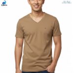 Cafe Tan V Neck T-shirt