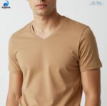 Cafe Tan V Neck T-shirt