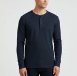 Navy Blue Henley Thermal