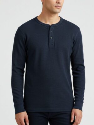 Navy Blue Henley Thermal