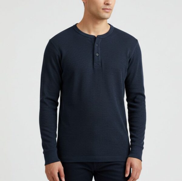 Navy Blue Henley Thermal