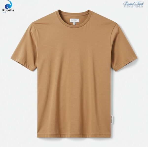 Cafe Tan Round Neck T-Shirt