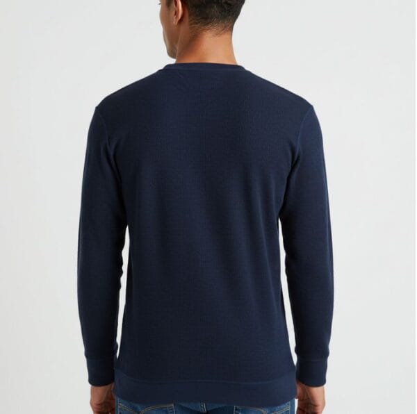 Navy Blue Henley Thermal