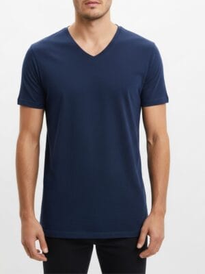 Navy Blue V Neck T-shirt